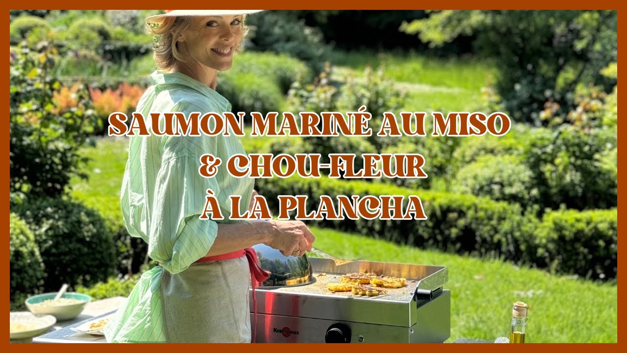 Video Saumon au miso à la plancha, “steaks” et taboulé de chou fleur