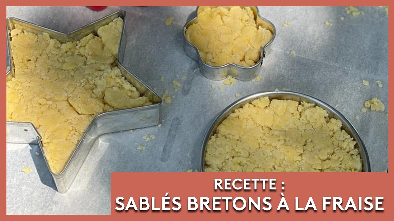 Video Sablés bretons fraises-basilic et compote de fraise-rhubarbe